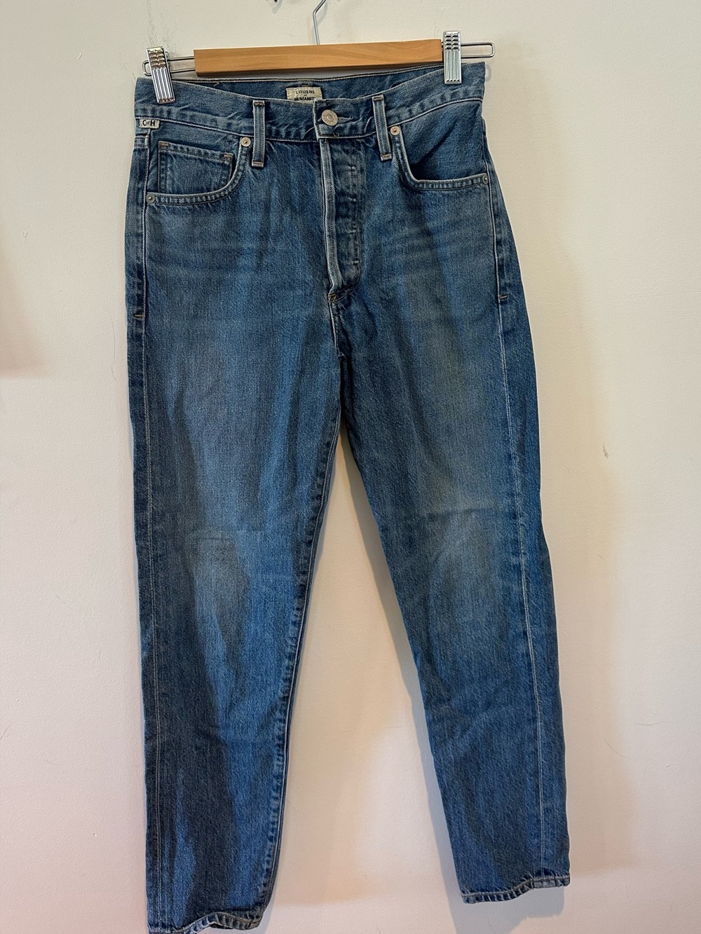 Citizens of humanity button fly, straight leg jeans, size 24